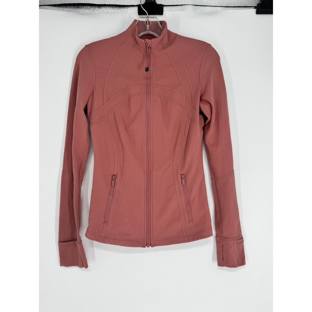 Lululemon Define Jacket Womens Size 6 Coral Pink Rose Full Zip Up Performance